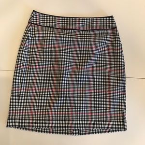 Black and red checked skirt